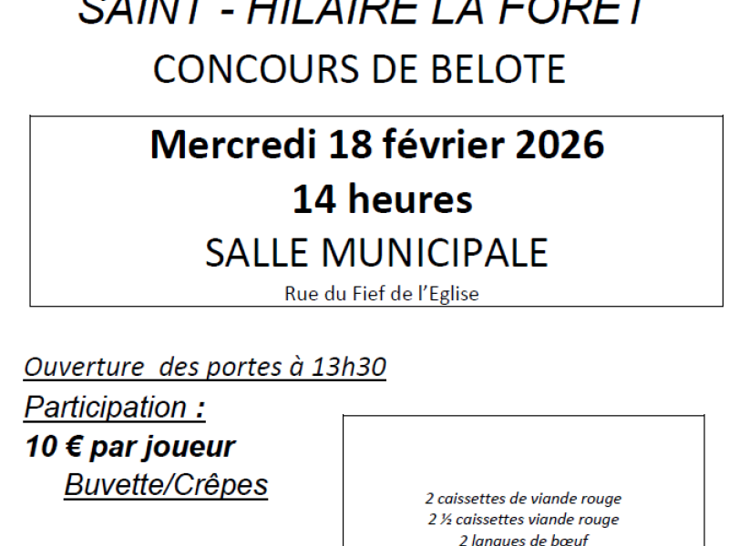 🃏 Concours de Belote 🎉