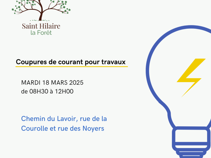 ⚠️ COUPURE DE COURANT POUR TRAVAUX ⚠️