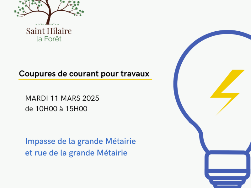 ⚠️ COUPURE DE COURANT POUR TRAVAUX ⚠️