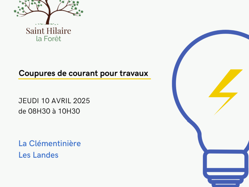 ⚠️ COUPURE DE COURANT POUR TRAVAUX ⚠️